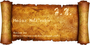 Heisz Nándor névjegykártya